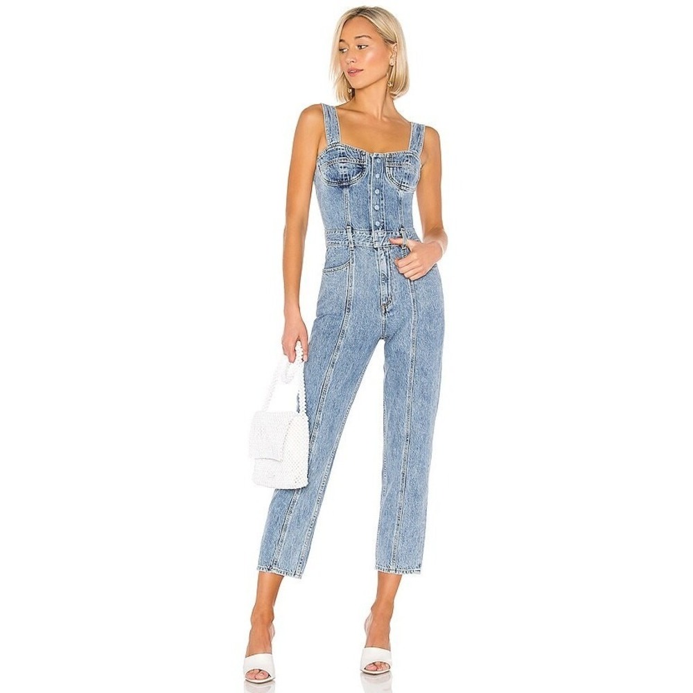 AGOLDE Ingrid Denim Jumpsuit Size 29 Vintage Inspired‎ 80s 90s 6 M Medium - Picture 2 of 9